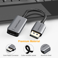 Adaptateur DP vers HDMI actif CableCreation 4K60Hz HDR DP 1.4 Mâle-Femelle en alliage d'aluminium tressé pour moniteur et projecteur