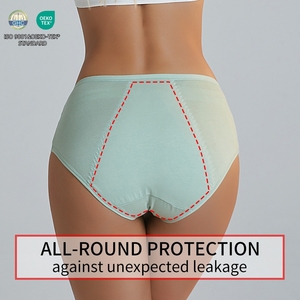 9039 Ropa Interior de Algodón para Mujer, Bragas Menstruales de Flujo Abundante, <span class=keywords><strong>Culotte</strong></span> Menstrual, Protección Nocturna a Prueba de Fugas - Product Image 3