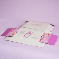 Boîte d'expédition pliante en carton ondulé rose personnalisée, imprimée recto-verso, pour emballage de peptides et suppléments de beauté