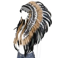 Sombrero de Plumas Indias para Halloween, Accesorios para el Cabello, Sombrero para Mujeres Adultas, Disfraces para Desfiles de Carnaval, Accesorios para Disfraces de Mascarada