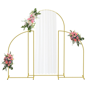 Lot de 3 Supports d'arche de mariage en métal pour toile de fond, décoration florale et d'arche de ballons pour mariages, baby showers, fêtes d'anniversaire en extérieur et jardins - Product Image 1