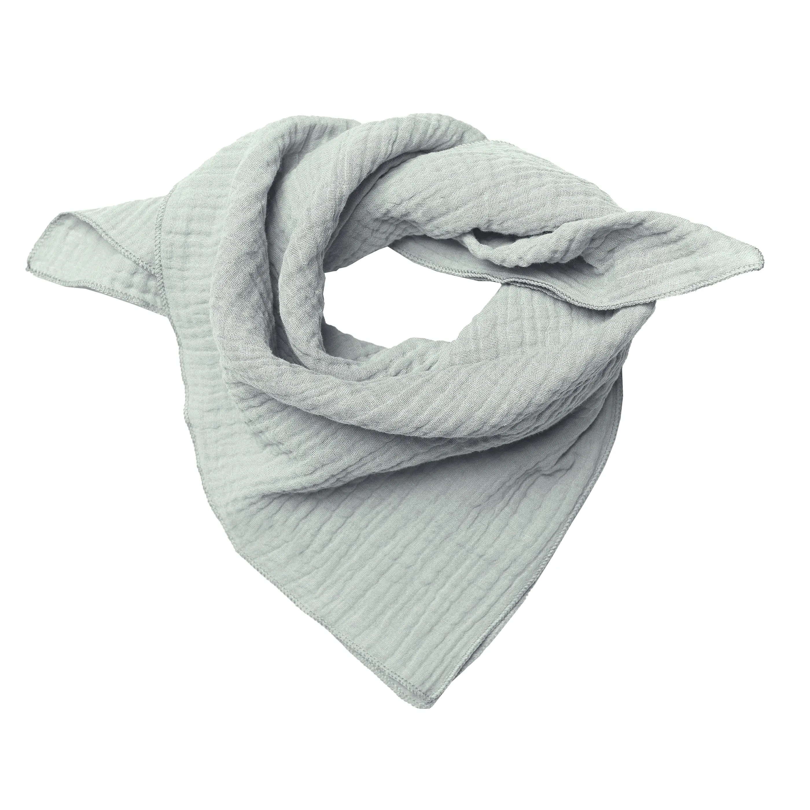 manufacturer wholesale custom superior quality soft lightweight autumn white muslin men 100 cotton gauze bandana scarf for kids