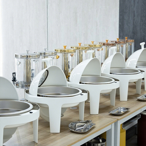 Prix usine 6L En Acier Inoxydable Chefing Plats pour la Restauration Chefing Food Warmer Buffet Set De Luxe Round Roll <span class=keywords><strong>Top</strong></span> Chaffing Dish - Product Image 5