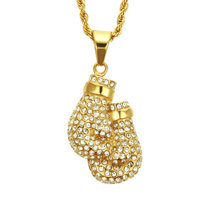 Nouveau Collier Pendentif Géométrique Gants de Boxe 2026, Chaîne en Acier Inoxydable Style Hip-Hop Personnalisé, Bijou de Mode pour Homme - Product Image 6