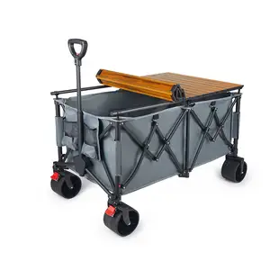 OEM Lightweight Aluminum Cochecito Wagon Powerful Muti-Function Foldable Beach Wagon With Table Cart