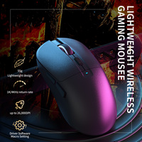 Souris de jeu sans fil personnalisée à trois modes avec câble étendu, capteur Pixart 3395, 26000 DPI, taux de rapport 8K pour ordinateur portable