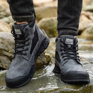 Botas de senderismo para uso en exteriores, zapatos para hombre con altura media a la pantorrilla, impermeables y antideslizantes para hombre - Product Image 5