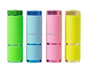 電池式ミニピンクLED懐中電灯、小型グローUV懐中電灯、9個のLEDライト付き、ポータブルライト、ネイルジェル用ネイルドライヤー - Product Image 1