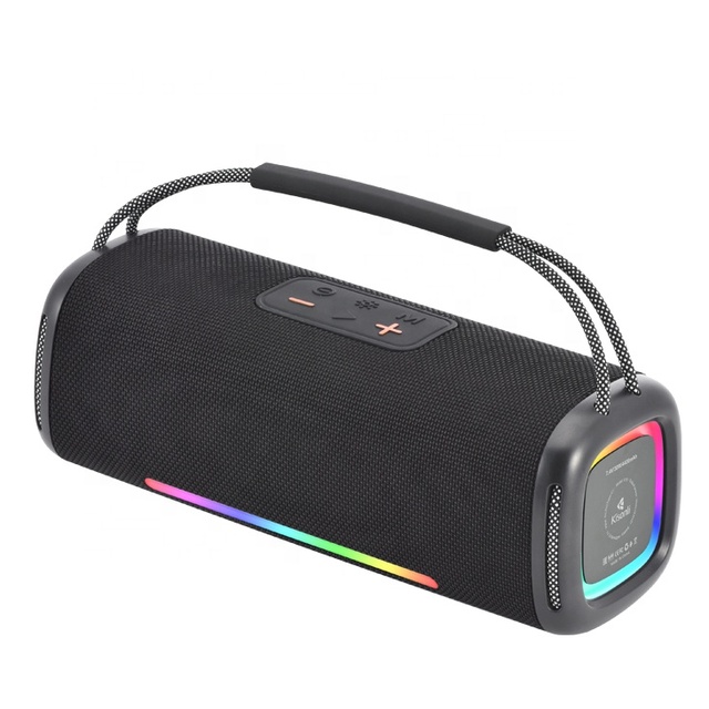 Dual 30W RGB LED Lighting Portable Battery Speaker with Heavy Bass for Outdoor Use Featuring Aux Communication Plastic Cabinet