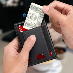 กระเป๋าสตางค์หนังแท้สำหรับผู้ชาย ป้องกัน RFID บางเฉียบ ใส่บัตรได้ 6 นิ้ว สีดำกาแฟ - Product Image 3