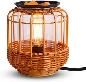 Rattan weaved Lighting lampada a cera Vintage olio essenziale aromaterapia aroma ace diffusore scaldacandele elettrico