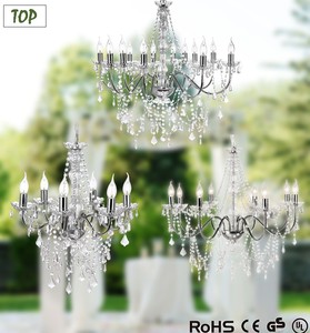 Lampadario a soffitto di lusso oro bianco cristallo acrilico lampadario per decorazione di nozze lampade a sospensione - Product Image 3