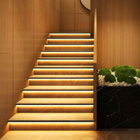 Contrôleur de marche d'escalier avec capteur LED, 12V 24V 32 canaux, éclairage nocturne extérieur PIR, variateur d'intensité, bande flexible monochrome ABS IP
