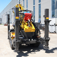 Machine de forage de puits profonds, équipement de forage pneumatique DTH avec compresseur d'air, 200 m, équipement de forage de puits d'eau diesel