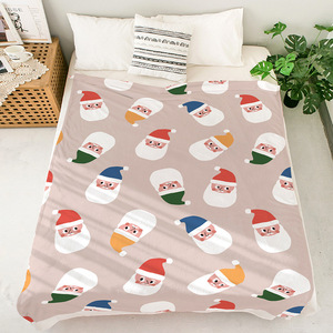 Manta de Franela Navideña con Diseño de Papá Noel, Muñeco de Nieve y Reno, Manta para Siesta, Cálida para el Invierno, Resistente a la Decoloración, Venta al Por Mayor - Product Image 4