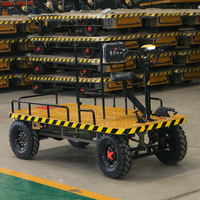 Carretilla de Plataforma Eléctrica de Cuatro Ruedas con Estructura de Hierro para Trabajo Pesado, Vehículo de Transporte de Carga OEM, Uso Industrial Multifuncional en Almacenes