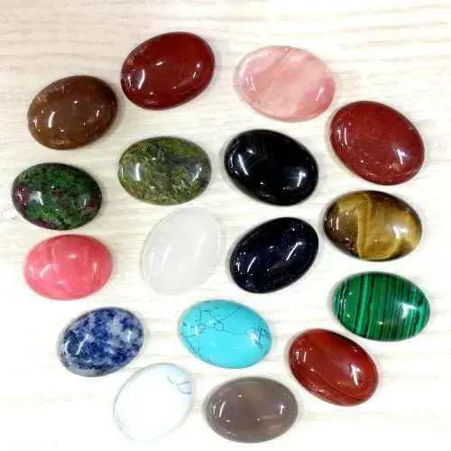 Đá Quý Tự Nhiên Cabochons Đá Quý Không Lỗ Đá Tự Nhiên Hình Bầu Dục Hình Bầu Dục Bằng Phẳng Được Đánh Bóng 807279