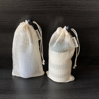 Sac en filet en maille avec boucle, Sac de rangement pour chaussettes de bébé, Sac en maille de coton de conception personnalisée