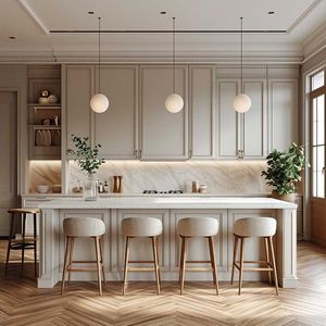 Îlot de cuisine extensible tendance 2026, gain de place - Plateau en <span class=keywords><strong>ardoise</strong></span> anti-rayures de qualité <span class=keywords><strong>alimentaire</strong></span>, bois massif, multi-portes, design 3D gratuit - Product Image 5