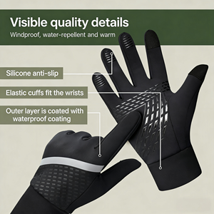 Sarung Tangan Sepeda Motor Berkualitas Tinggi Anti Air, Anti Angin, Layar Sentuh, Full Finger, untuk Musim Dingin, Grosir, dengan Logo Custom - Product Image 2