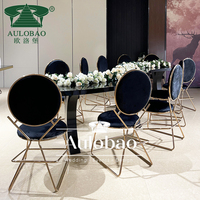 Mobilier de salle de banquet Table ronde de restaurant demi-lune antique en métal noir