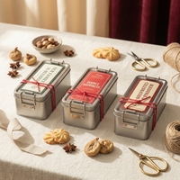Voedselveilige metalen blikken doos, leeg, van blik, met aangepast logo voor cake, snoep, dessert, fruit