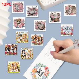 Tarjetas <span class=keywords><strong>de</strong></span> Felicitación con Arte <span class=keywords><strong>de</strong></span> Diamantes 5D, Paquete <span class=keywords><strong>de</strong></span> 12, Tarjetas <span class=keywords><strong>de</strong></span> <span class=keywords><strong>Pintura</strong></span> <span class=keywords><strong>de</strong></span> Diamantes Personalizables con Temática DIY, con Herramientas Completas para Manualidades y Regalos - Product Image 5