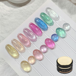 8 Farben Summer Sparkling Water Glasperlen Japanisches Gel Cat Eye Flash Saftige Cat Eye Gel politur - Product Image 1