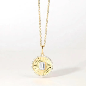 จี้เพชรแล็บพรีเมียมทรงซันเบิร์สต์ สร้อยคอทองคำแท้ ดีไซน์เรียบหรู ของขวัญสุดสง่างามสำหรับผู้หญิง วันครบรอบ วันเกิด - Product Image 3