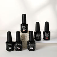 Gel de construction dur à marque privée, 6 couleurs, 15 ml, gel de nivellement pour extension d'ongles pour salon, studio de nail art et manucure professionnelle