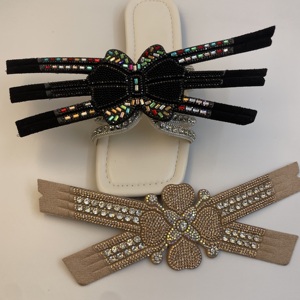 Tomaia a forma di farfalla e fiore <span class=keywords><strong>con</strong></span> cristalli e diamanti per accessori sandalo pantofola - Product Image 4