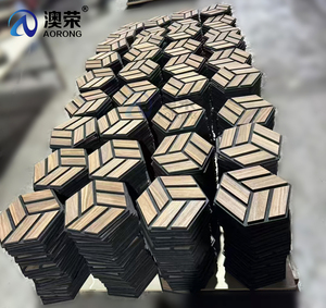 AORONG impiallacciatura di legno opzionale personalizzabile esagonale pannelli di parete acustica 9MM <span class=keywords><strong>MDF</strong></span> Board + 12MM PET poliestere feltro <span class=keywords><strong>pannello</strong></span> di parete - Product Image 4