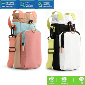 Portabotellas de agua, bolsa aislante para botellas de agua, funda protectora, correa ajustable para el hombro, funda para botellas - Product Image 1