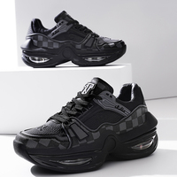 Chaussures rehaussantes invisibles sur mesure pour hommes, style rétro décontracté à lacets avec talon dissimulé et adhérence quotidienne durable