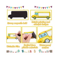 54 pièces retour à l'école étiquettes de nom magnétiques étiquettes plaques aimants autocollants effaçables à sec pour casiers fournitures de classe (Style de bus)