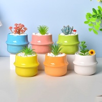 Pot Bunga Keramik Gaya Eropa JM2, Pot Bunga Sukulen Mini Buatan Tangan, Kerajinan Seni Keramik, Ornamen Pot Bunga Grosir
