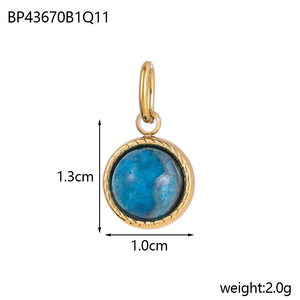 Breloques en pierres précieuses de naissance |   Pendentifs en acier inoxydable plaqué or 18 carats PVD avec pierres naturelles pour la fabrication de bijoux - Product Image 5