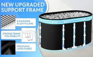 Bak Mandi Es Lipat untuk 1-2 Orang, dengan Tiang Stainless Steel untuk Terapi Dingin Atlet, Ember Es untuk Terapi Celup Dingin - Product Image 3