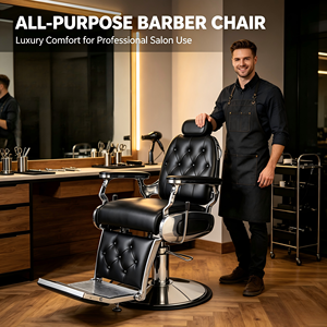 Silla de barbero Vintage, muebles de salón, tamaño grande, pistón hidráulico - Product Image 1