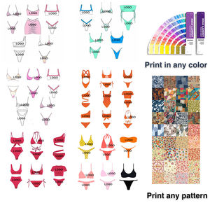 2024 estampado personalizado sin tirantes Push-up brasileño extremo Mini Tanga Bikini Sexy patrón de leopardo chica traje de baño aumento de pecho grande - Product Image 4