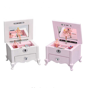 Boîte à <span class=keywords><strong>musique</strong></span> en bois personnalisée Ever Bright, à manivelle, souvenirs d'<span class=keywords><strong>enfance</strong></span>, rose, petite boîte à bijoux carrée ou rectangulaire pour fille - Product Image 6