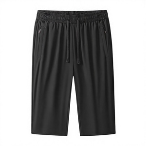 Nouveau pantalon court unisexe en soie glacée pour l'été, taille élastique ample, séchage rapide, léger, couleur unie, pour activités de plein air et <span class=keywords><strong>sport</strong></span> décontracté - Product Image 1