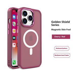 Marco de Lente Magnético con Botón de Hardware y Acabado Esmerilado de Lujo con Soporte para Teléfono para Teléfonos Móviles Apple Serie <span class=keywords><strong>13</strong></span> y 14 para <span class=keywords><strong>Amazon</strong></span> - Product Image 3