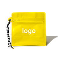 Longe personnalisée Sacs de café à fond plat à huit joints latéraux Pochettes debout à fermeture éclair réutilisables Sac d'emballage alimentaire avec valve