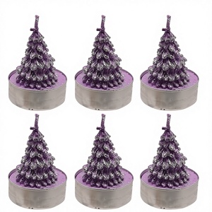 Bougie décorative artisanale en cire de soja en forme de sapin, parfumée et sans fumée / Bougie sapin de Noël pour les fêtes et Thanksgiving - Product Image 1