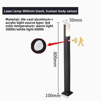 Lampes de jardin LED extérieures étanches IP65 en aluminium, éclairage décoratif de chemin avec détecteur de mouvement et fonction crépuscule à l'aube