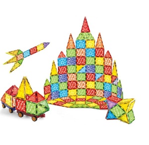 Crianças Presentes 100 Peças de Diamante Magnético Blocos de Construção de Grande Tamanho Cor Janela DIY Criatividade Blocos de Construção com um Carro - Product Image 3