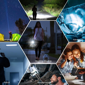 Сверхъяркий светодиодный фонарь из алюминия с регулируемой яркостью XHP70 и ремешком для экстренных ситуаций, охоты и использования на открытом воздухе - Product Image 2