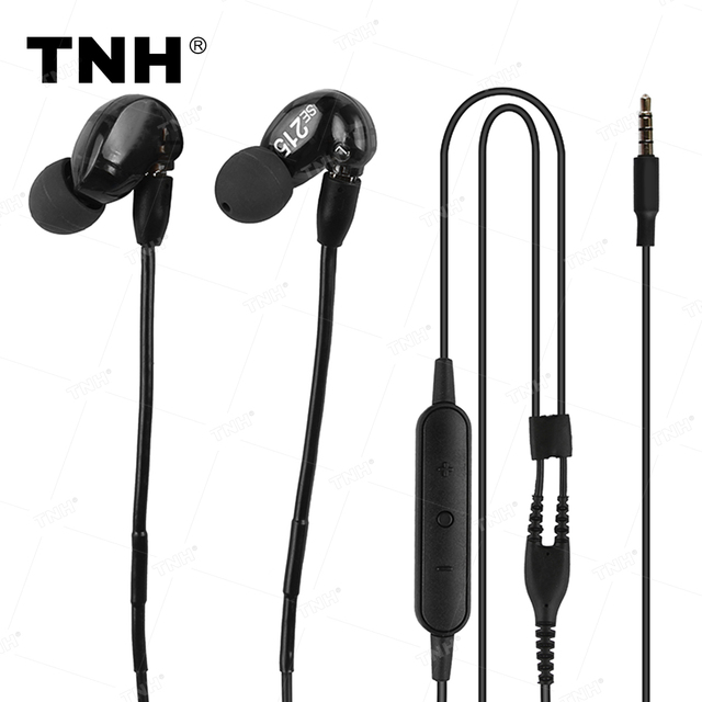 TNH SE215 In-ear Headphones Sound Isolating Earphone Removable Earplug Cable Stereo Earphone Recording Monitoring Microphone