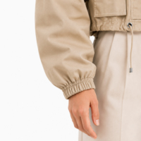 Veste utilitaire courte pour femme, anorak léger à col montant et cordon de serrage, fermeture éclair, chaud pour l'automne et l'hiver, vente en gros
